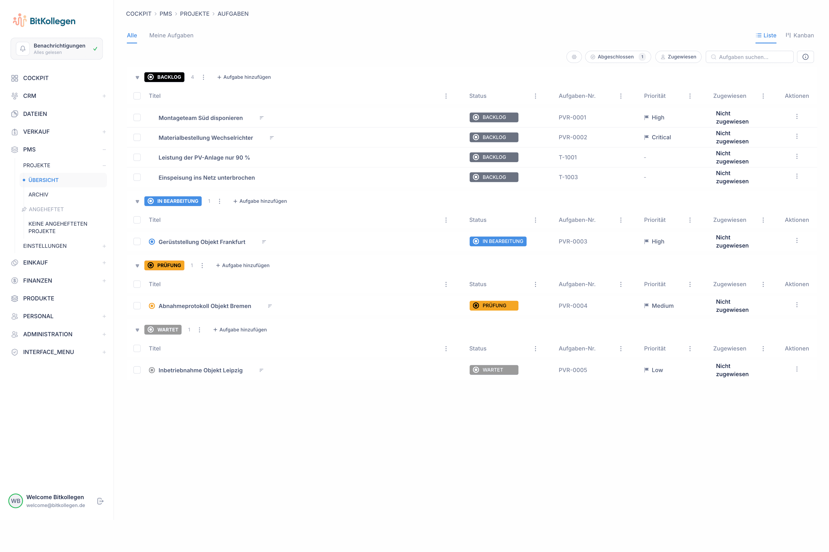 DeskGenie-Projektmanagement